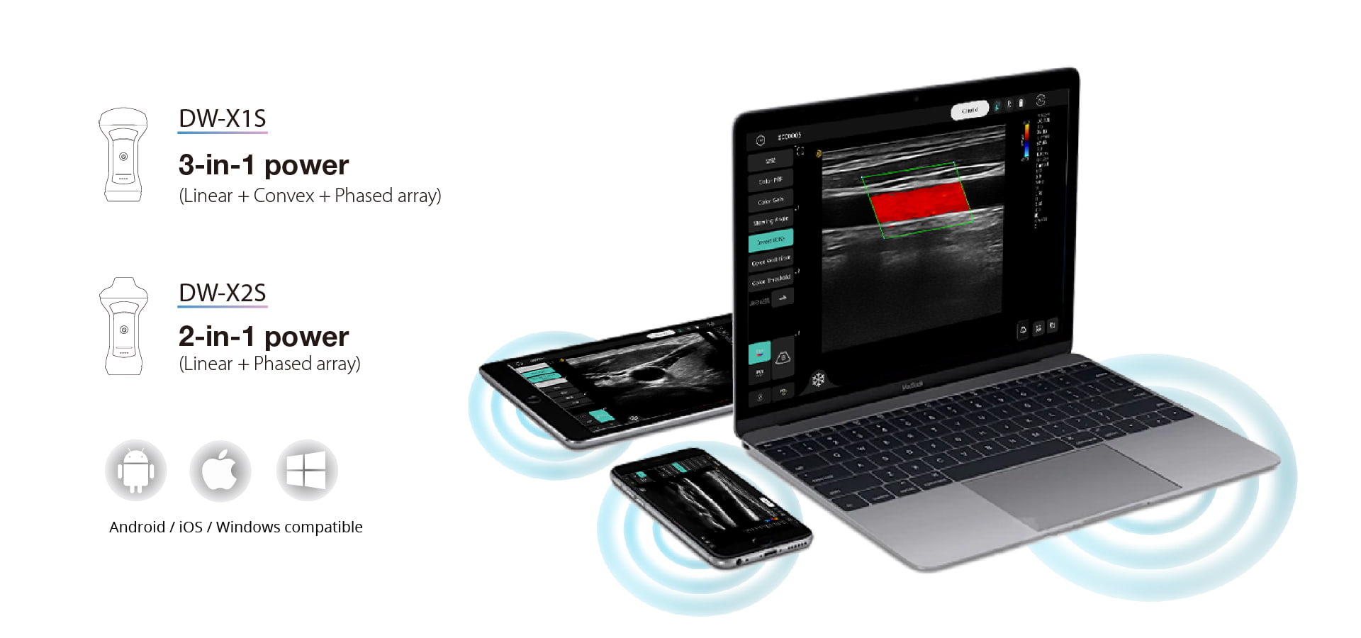 Apparence de l'échographe sans fil